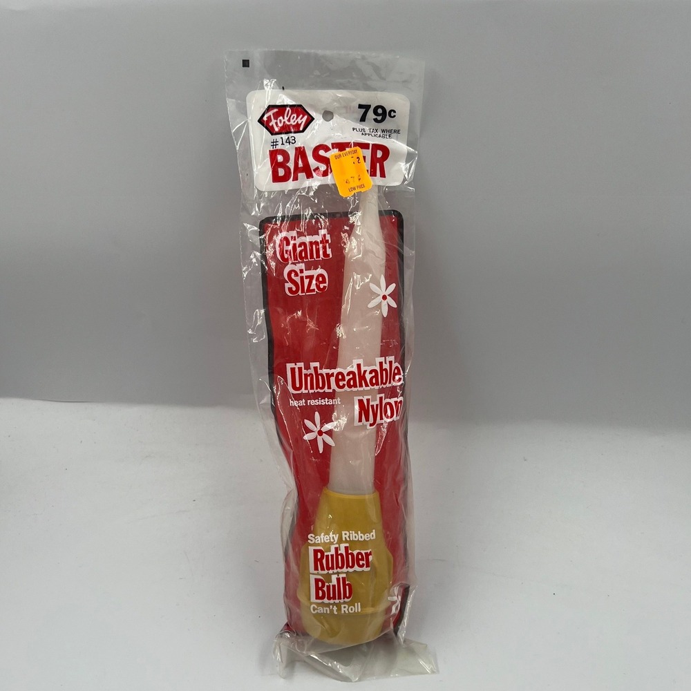 Vintage Foley Giant Size Nylon Baster #143 NOS Sealed Kitchen Tool Made in‎ USA